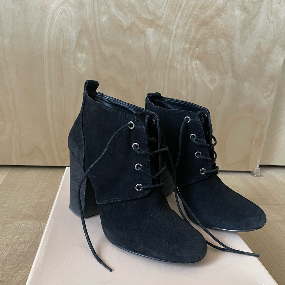 BCBGeneration black suede leather booties